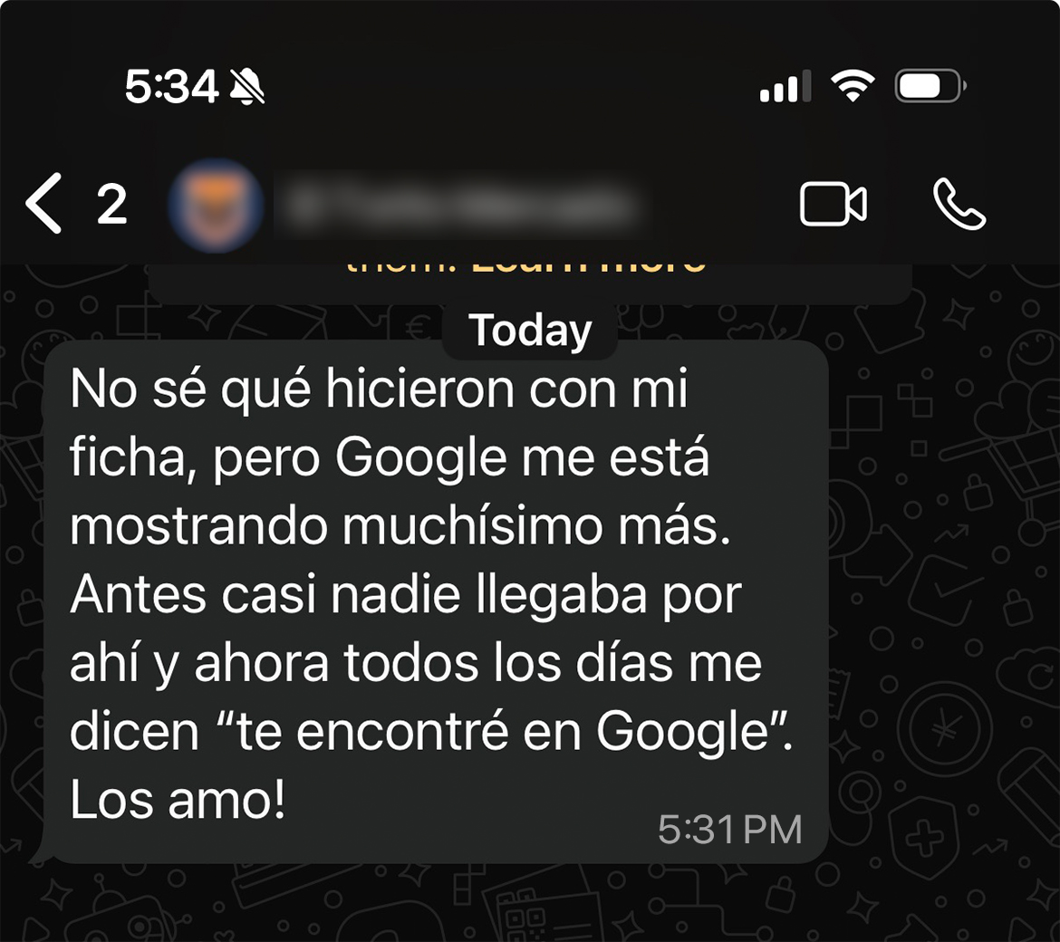 Testimonio Google