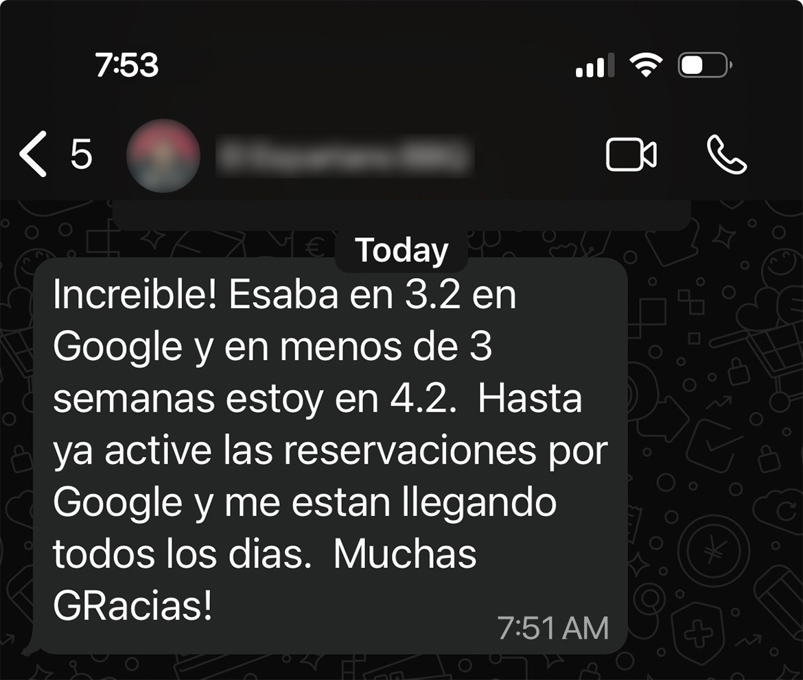 Testimonio Google