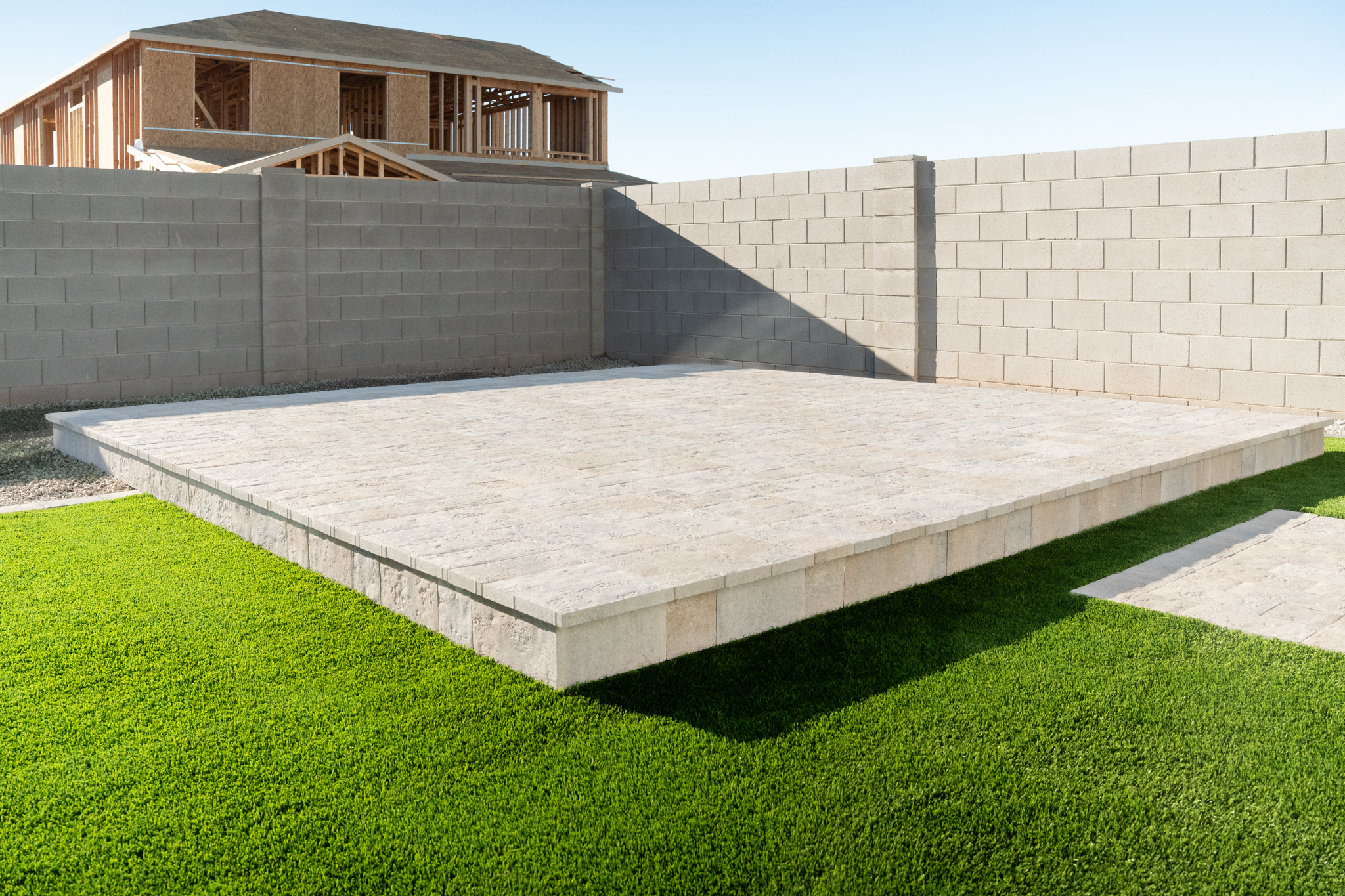 Floating Patio Platform with Surrounding Turf