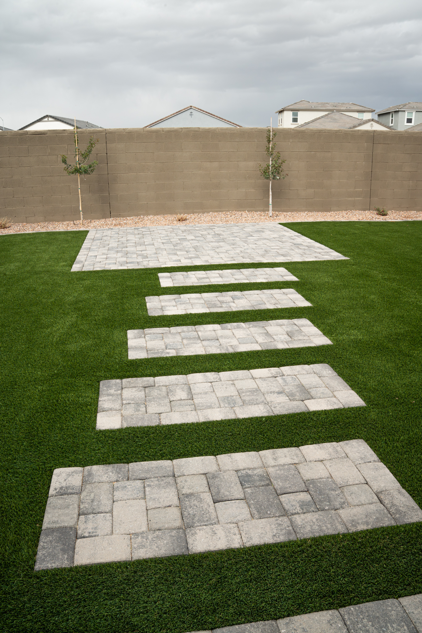 Custom Patio Cover with Paver Walkway and Turf