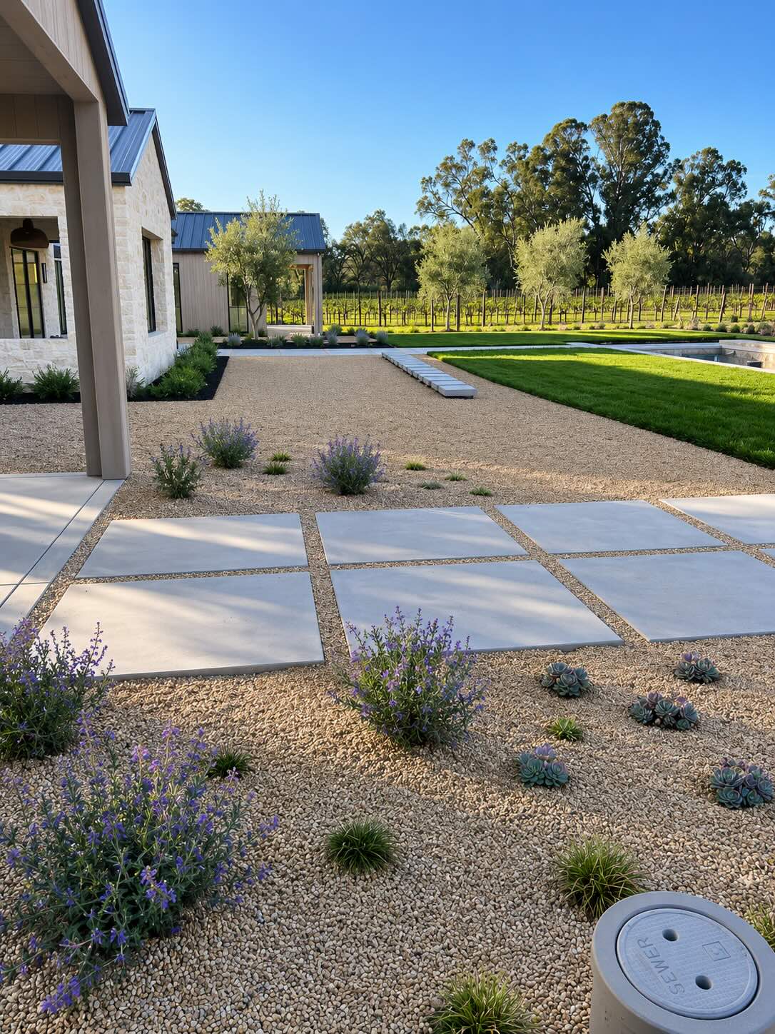 Flagstone walkway installation — Wine Country Landscaping