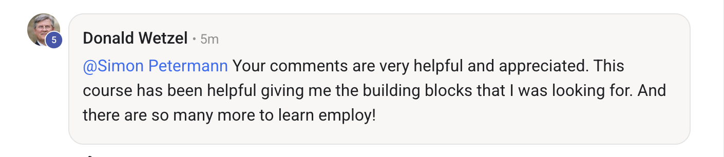 Donald
  Wetzel — student testimonial