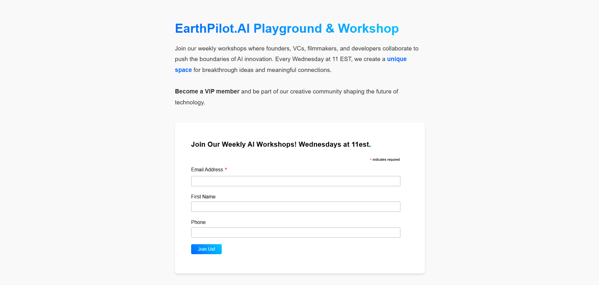 The page it replaced: a bare heading above an unstyled signup form