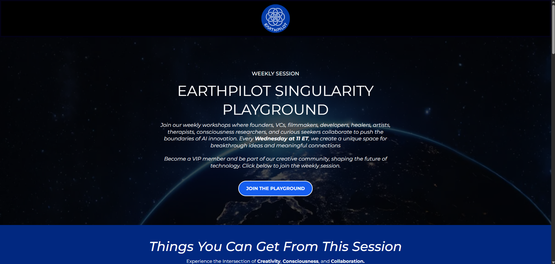The rebuilt registration page: a full landing page with its own hero and a single join button