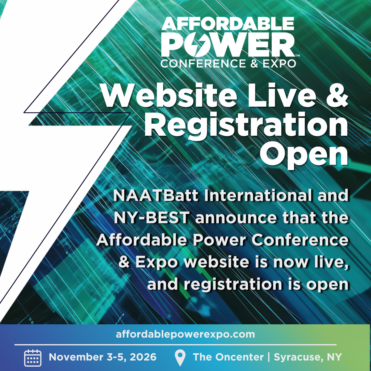 The Affordable Power Conference and Expo website is live and registration is open