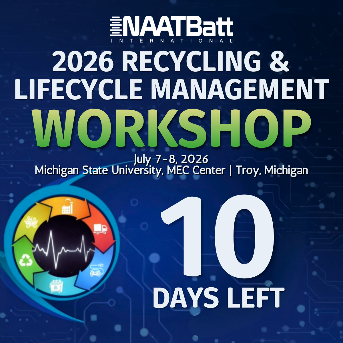 Recycling and Lifecycle Management Workshop, ten days to go