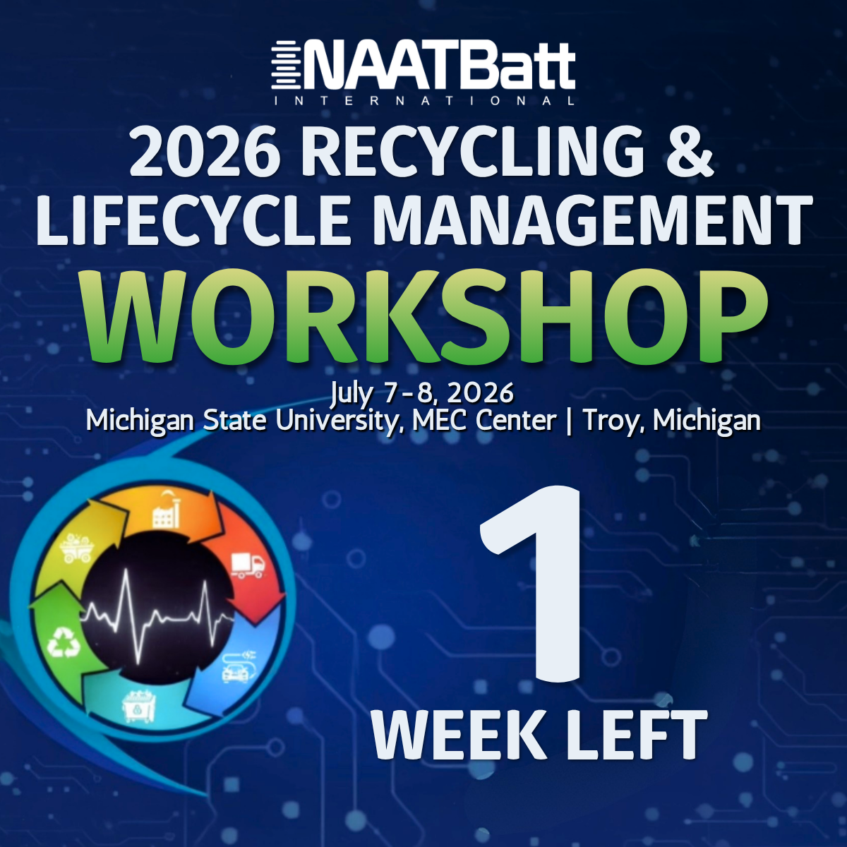 Recycling and Lifecycle Management Workshop, one week to go