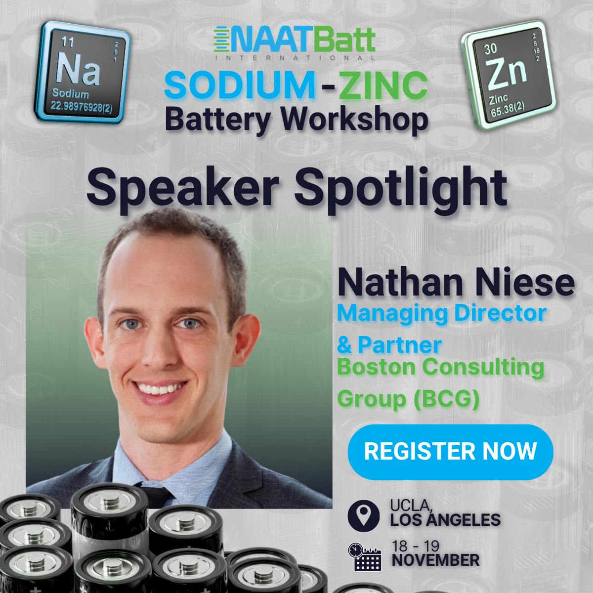Sodium-Zinc Battery Workshop speaker spotlight, Nathan Niese of Boston Consulting Group