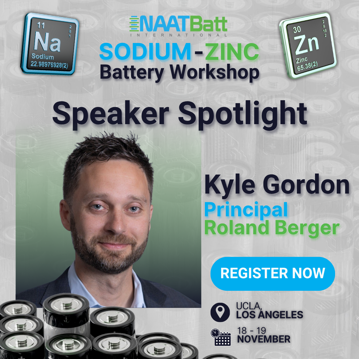 Sodium-Zinc Battery Workshop speaker spotlight, Kyle Gordon of Roland Berger