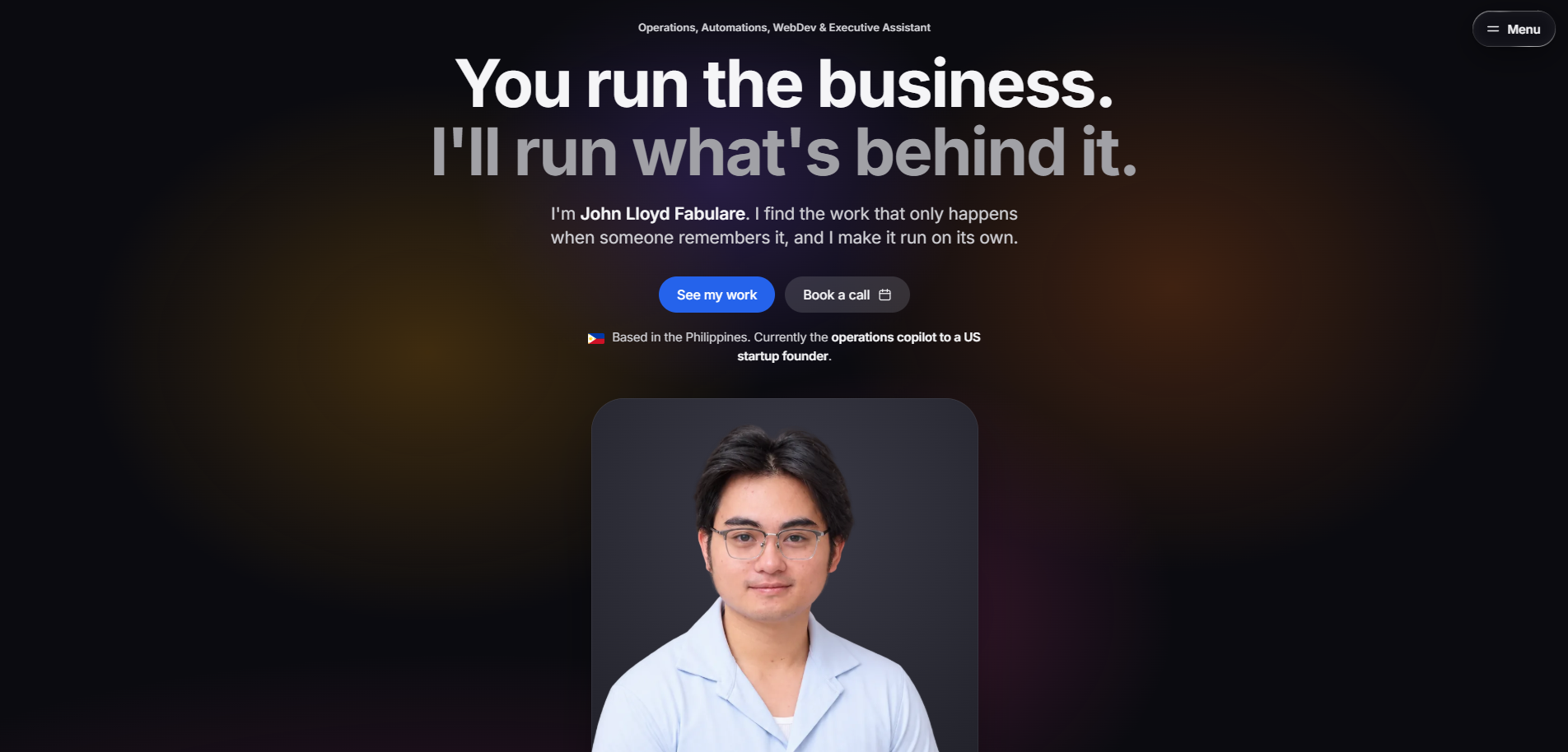 The first screen of this site