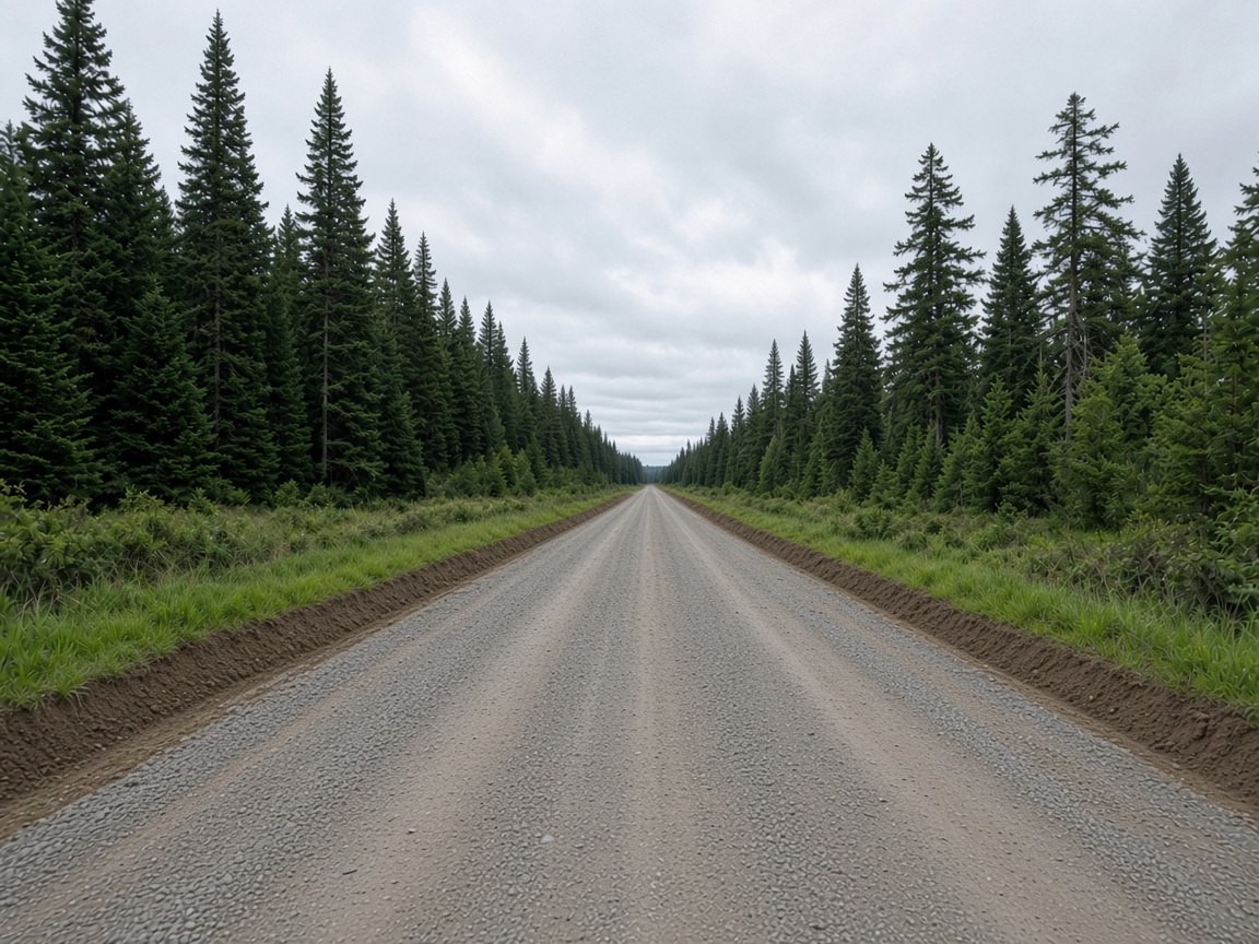 Gravel road after WB Group restructured it with grading and drainage