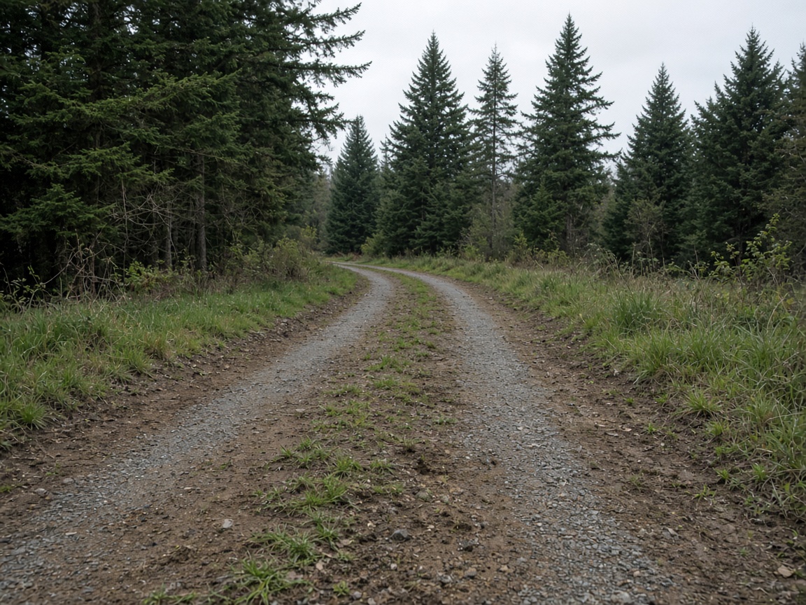 Worn gravel road before WB Group repair