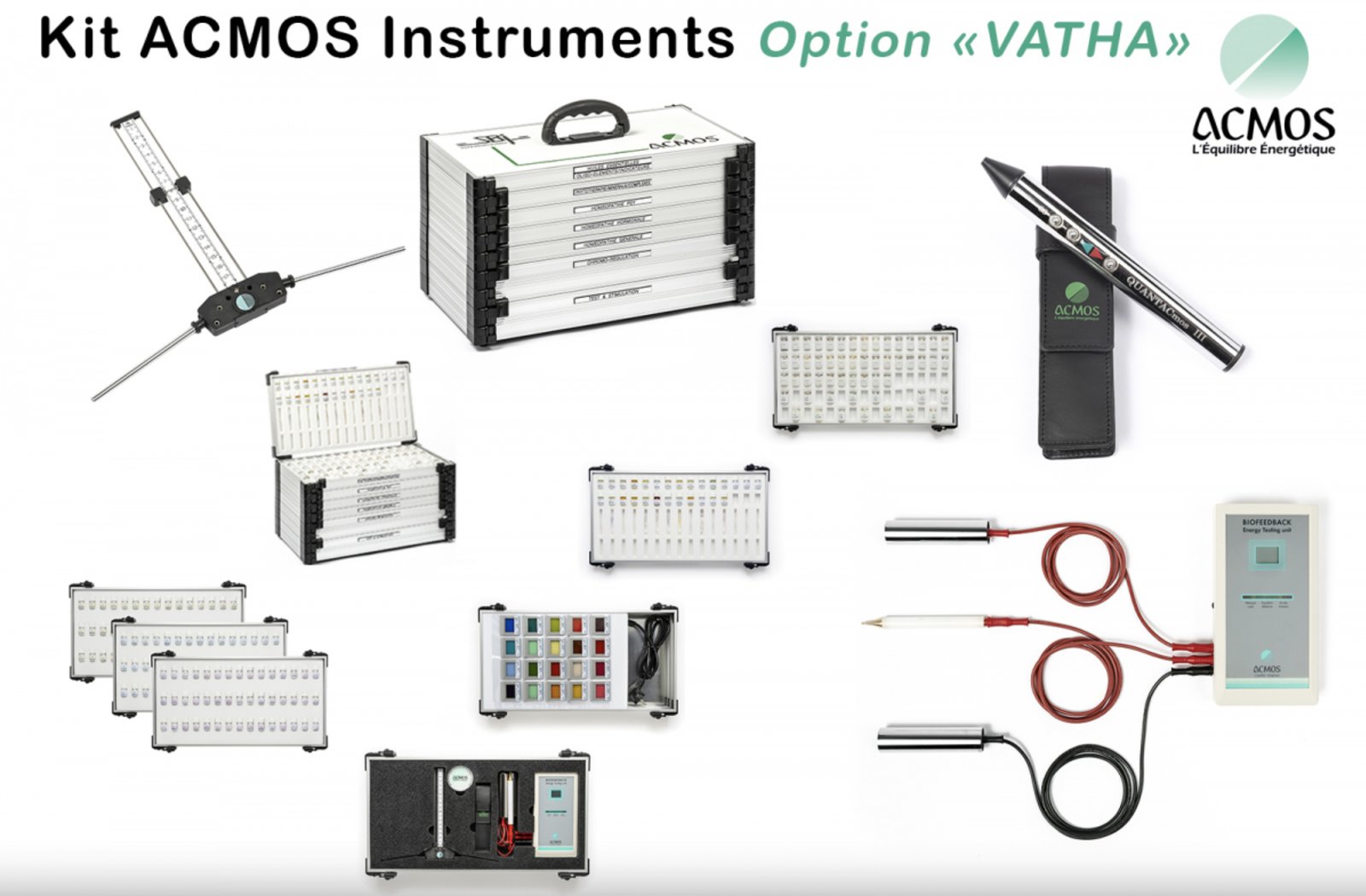 The full ACMOS kit: Lecher Antenna, instruments and remedy case