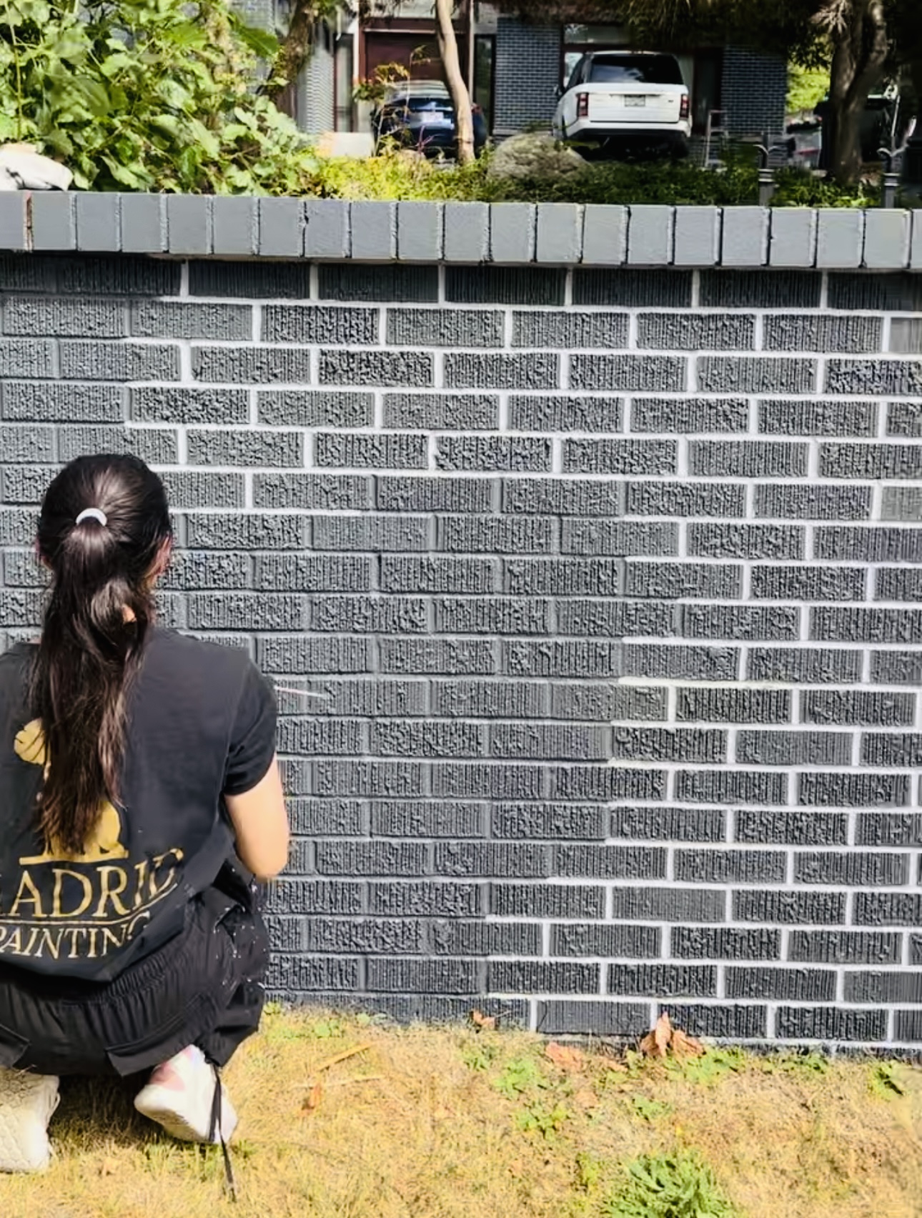 Crew painting on job site