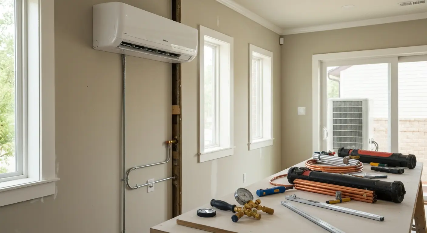 Mini split air conditioning unit installation