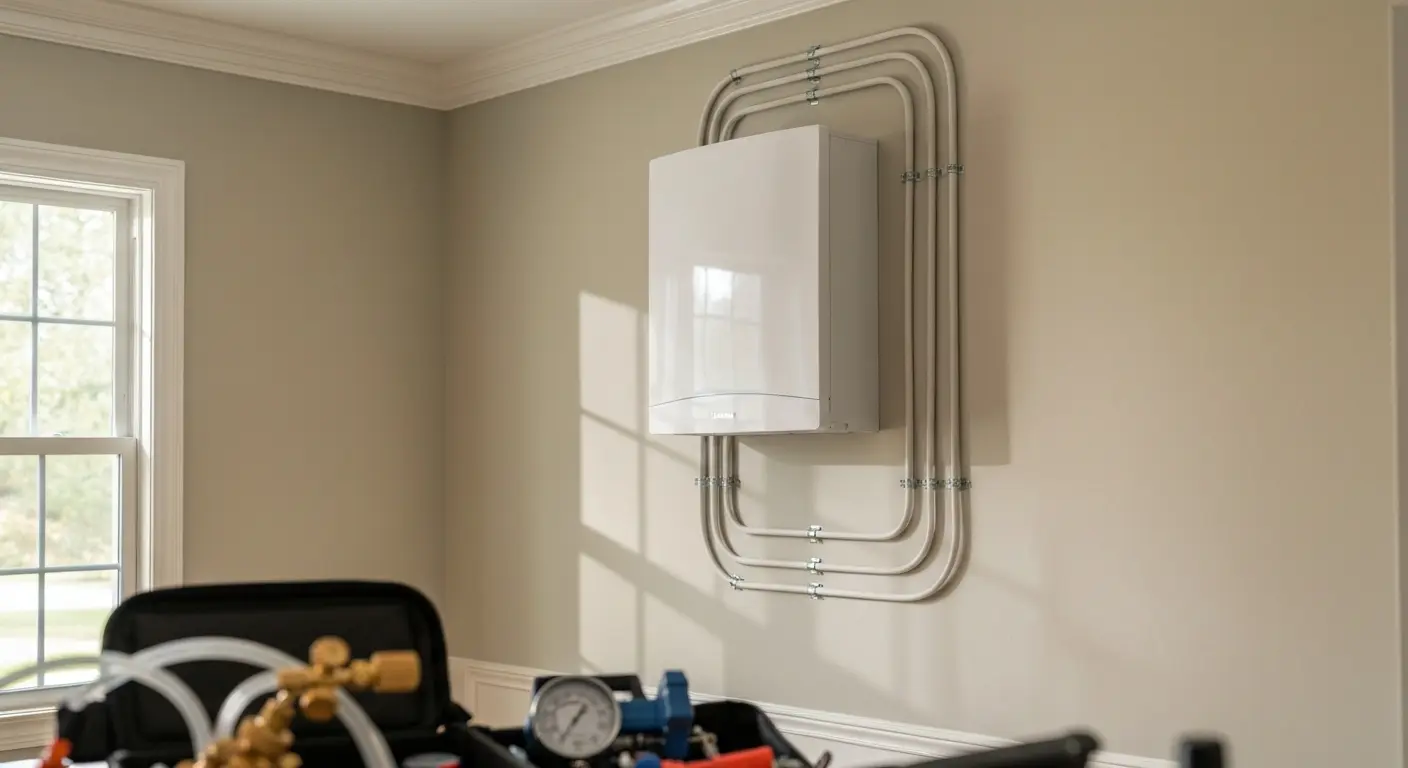 Ductless mini-split indoor wall unit installation