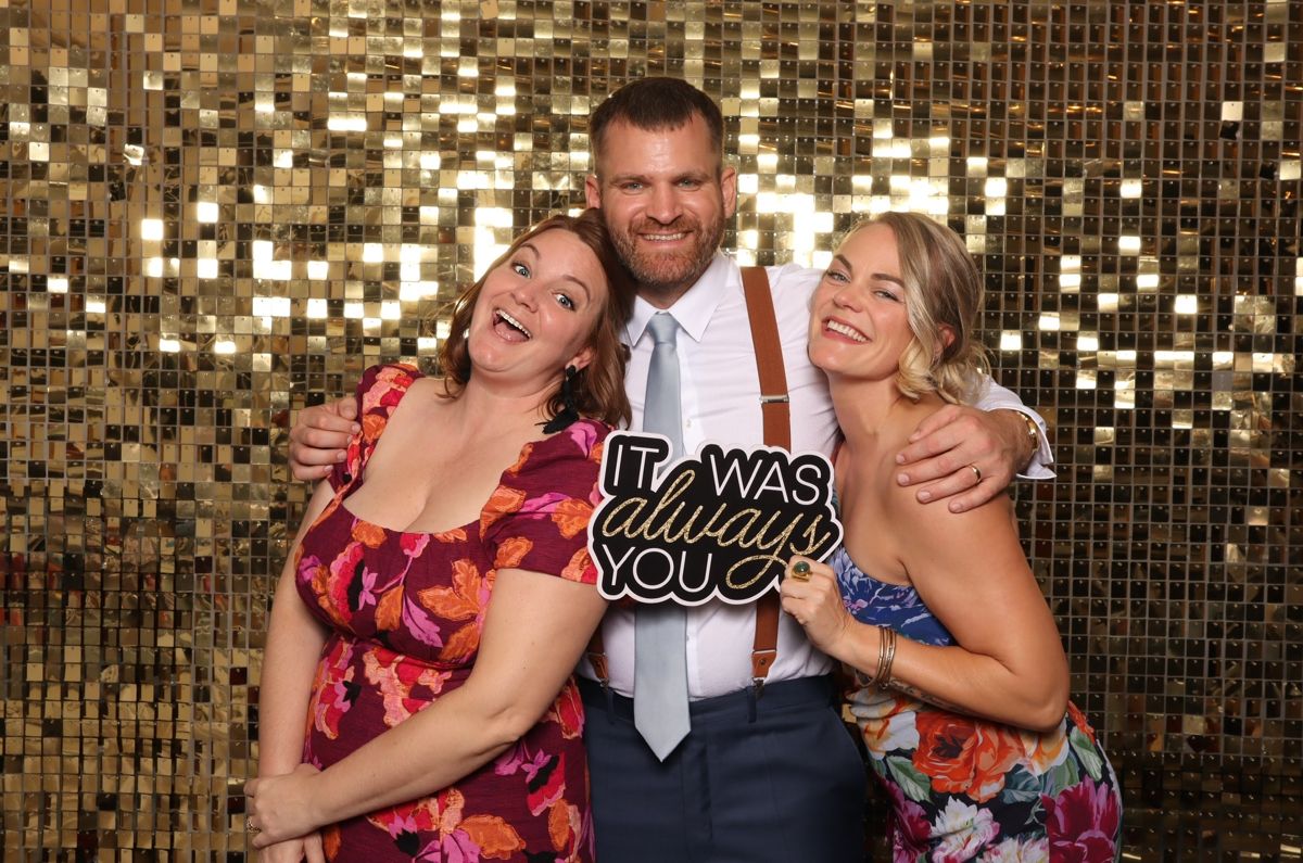 Guests at the photo booth