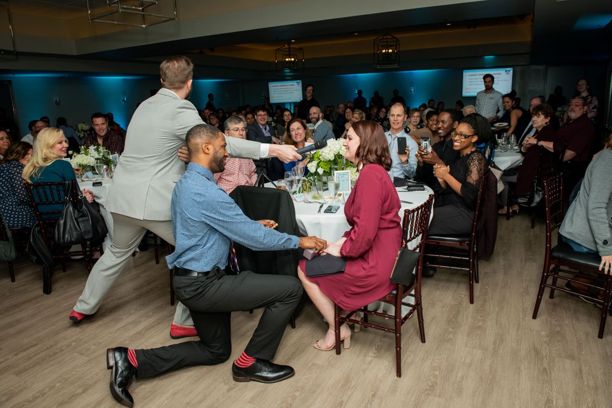 A surprise proposal at the show