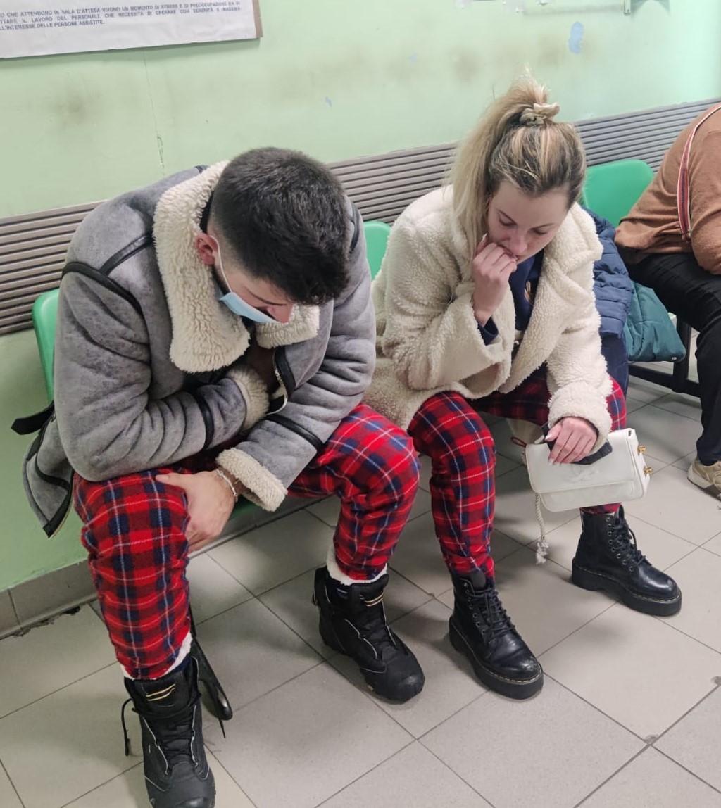 Io e Valentina in ospedale