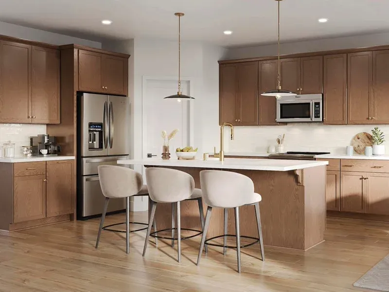 1951 Cabinetry kitchen cabinetry in a warm hardwood finish
