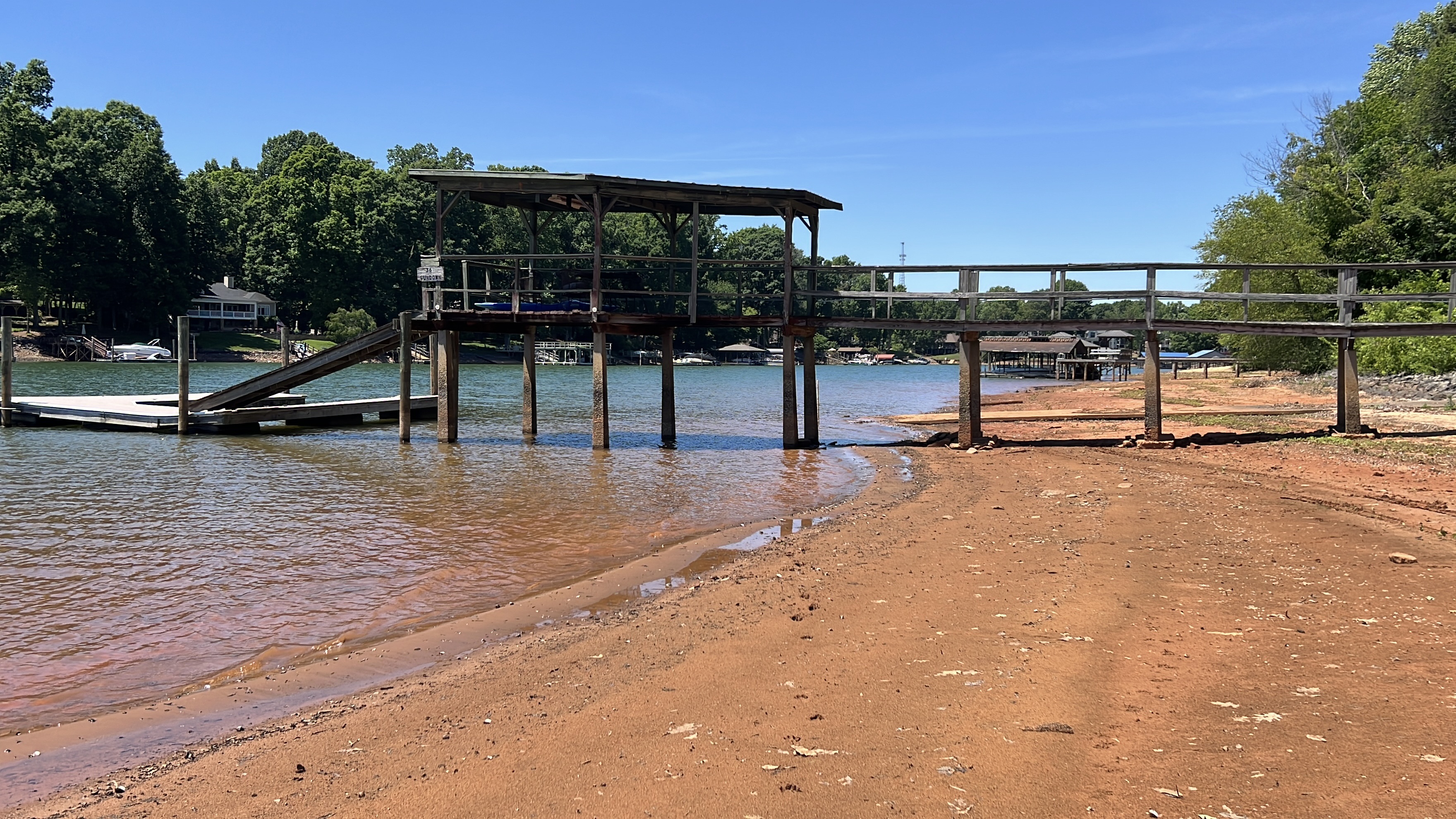 Lake normans Drought May 2026 Update at least 15ft water is lowered, located in mooresville near Williamson road Lake normans Drought May 2026 Update at least 15ft water is lowered, located in mooresville near Williamson road