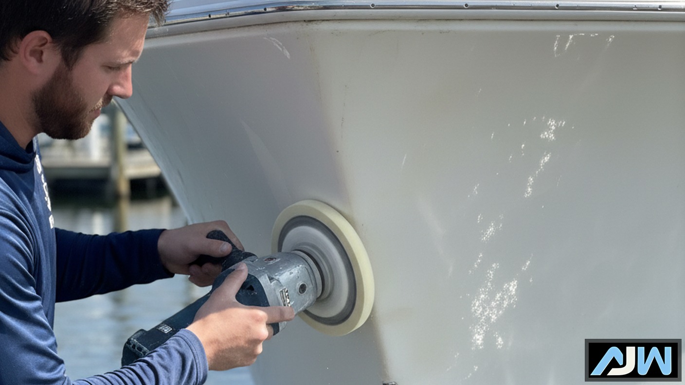 algae on boat hull after winter removal Lake Norman NC AJW Detailing algae on boat hull after winter removal Lake Norman NC AJW Detailing