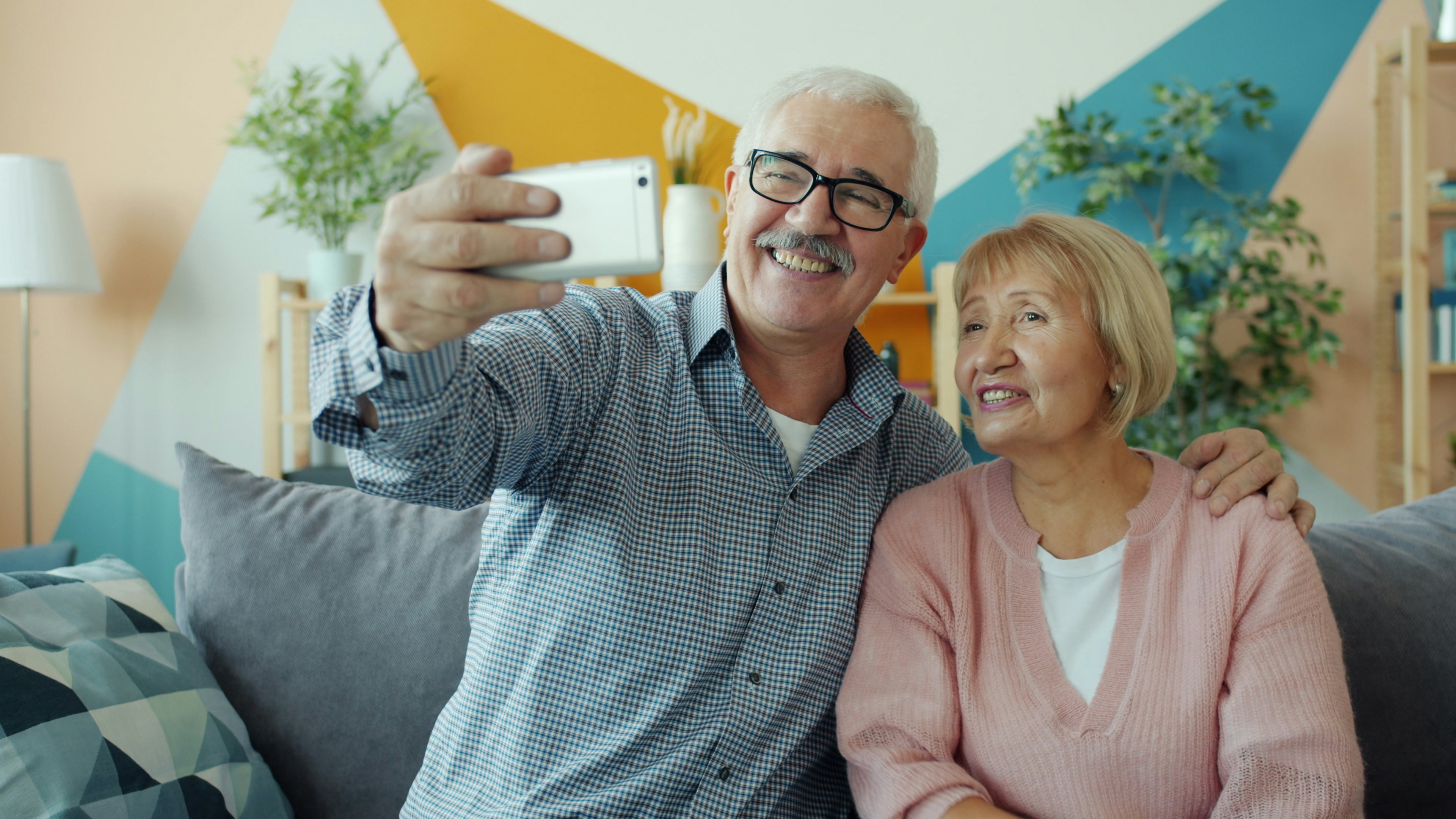 Happy senior couple relaxing together