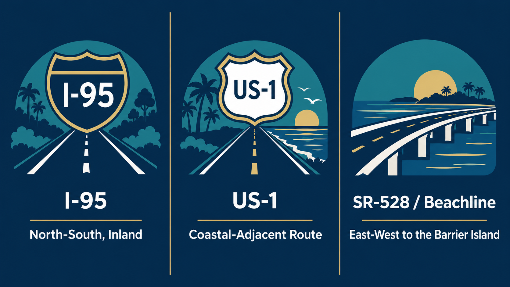 I-95, US-1, and SR-528 Beachline corridor comparison graphic for Brevard County commutes I-95, US-1, and SR-528 Beachline corridor comparison graphic for Brevard County commutes