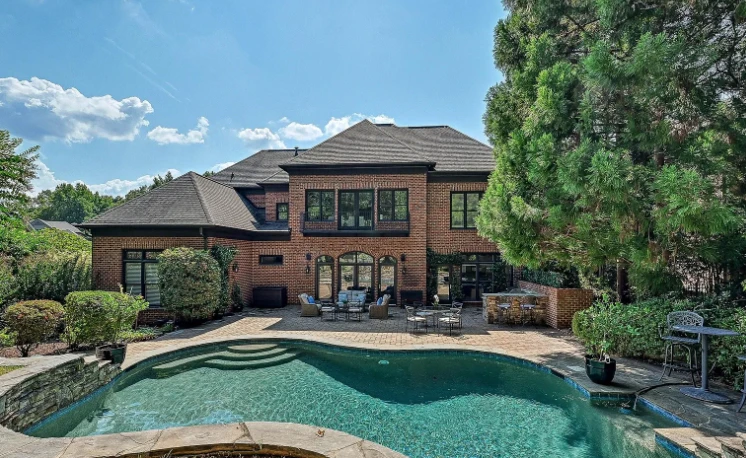 Executive brick home with pool in North Carolina