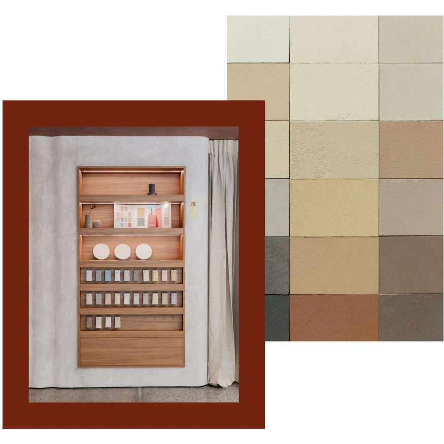 Microcement feature wall in contemporary interior design