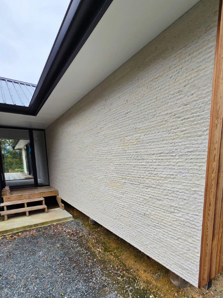 Exterior wall tiling project in Kerikeri with modern textured finish by FS Tiling