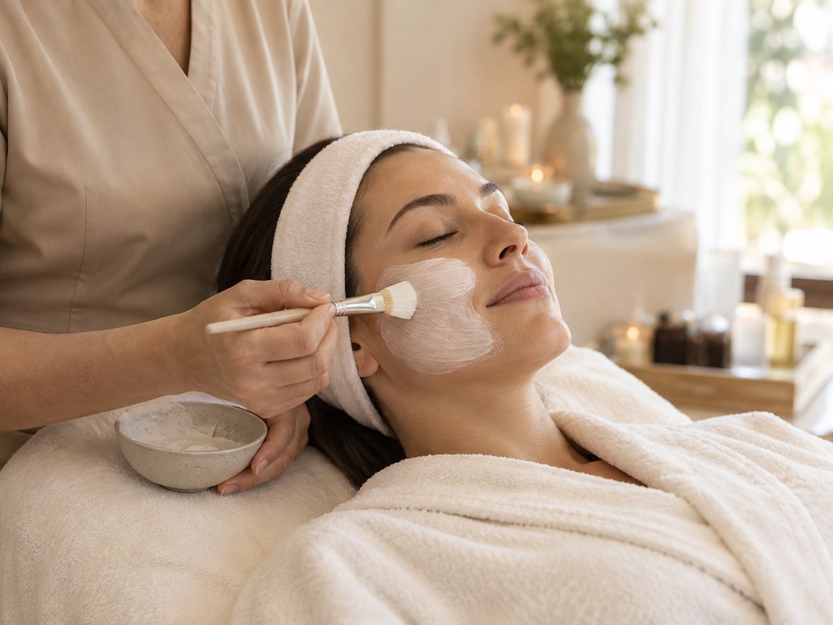 A facial being applied in the CoreFit treatment room