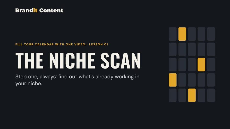 Lesson 1: The Niche Scan