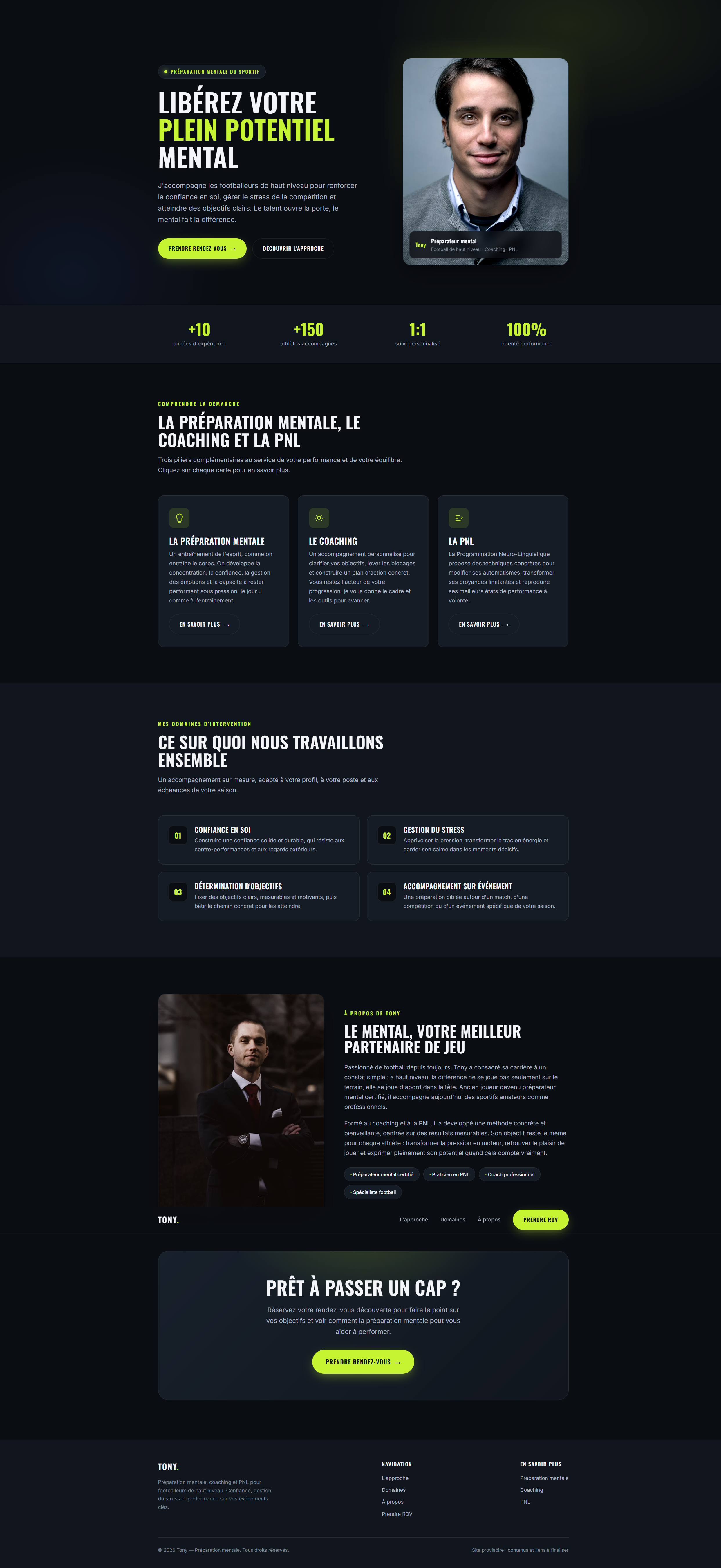 Exemple de résultat : la page de Tony
