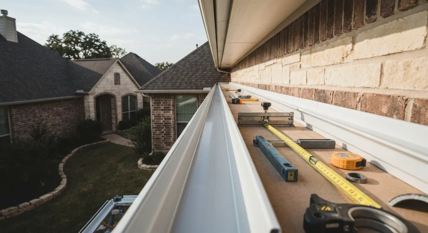 Seamless gutter installation
