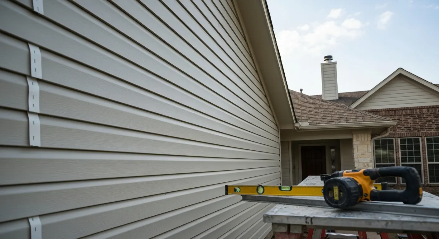 Vinyl siding installation project