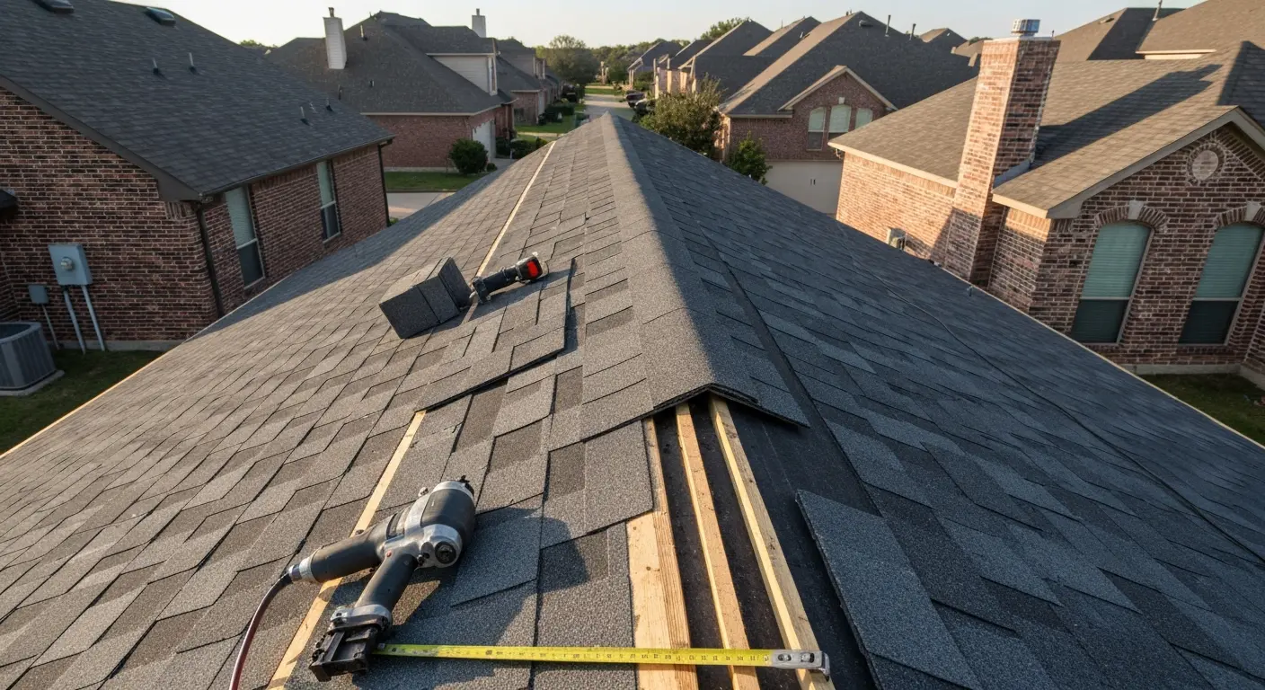 Roof replacement in progress