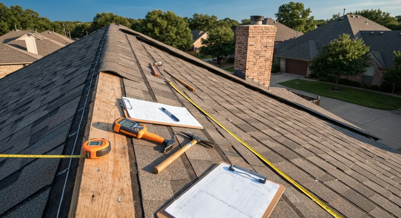 Storm damage roof repair in Weatherford