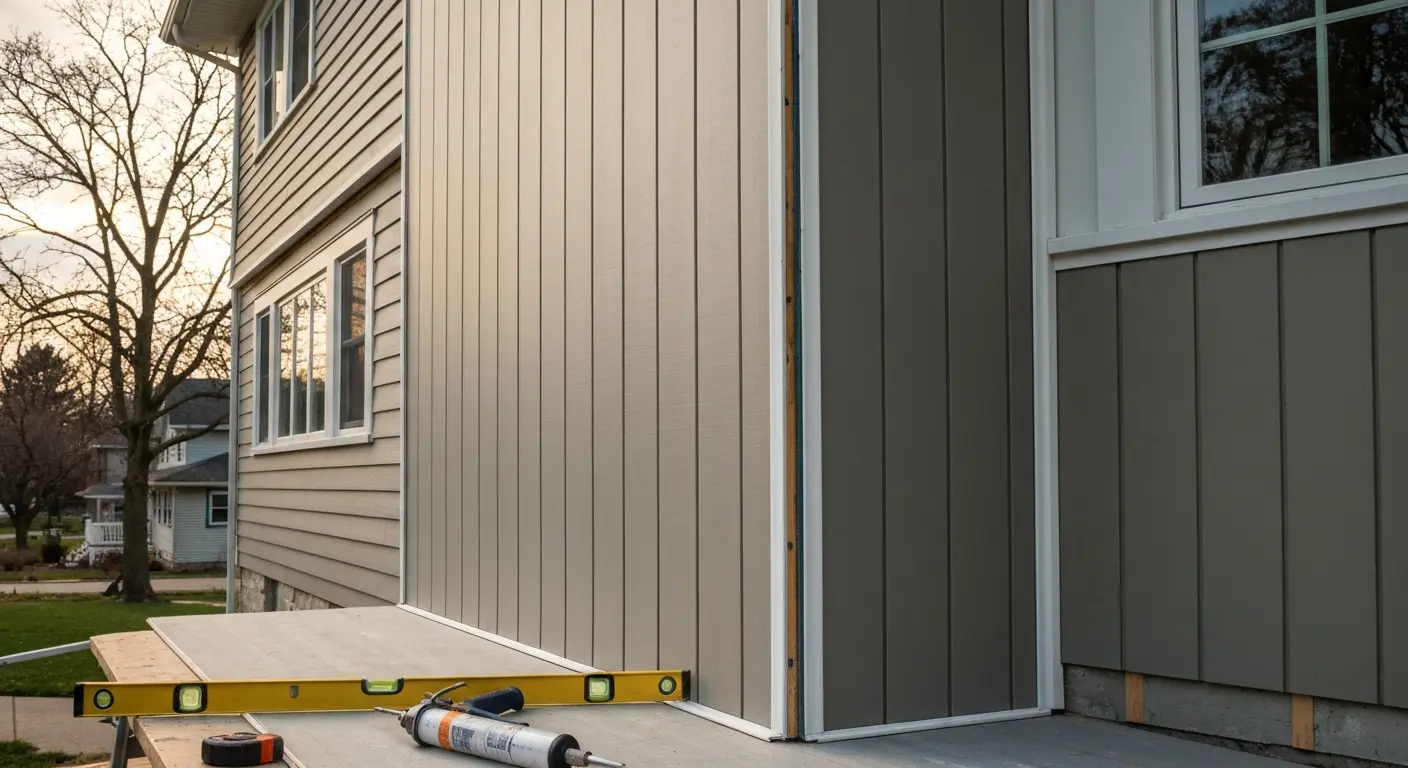 Siding installation on home exterior