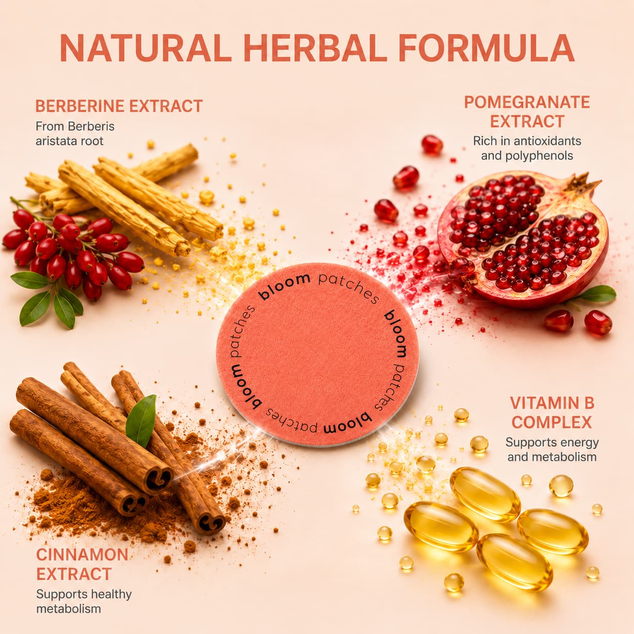 Bloom Patches metabolism ingredients diagram