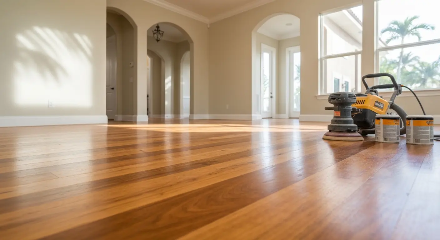Hardwood floor refinishing project