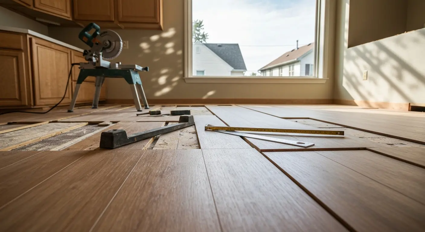 Kitchen laminate flooring installation