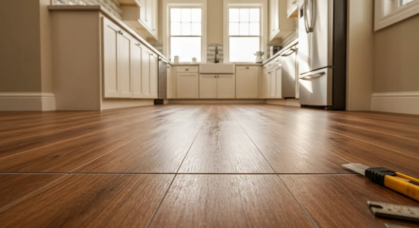 Luxury vinyl plank in kitchen
