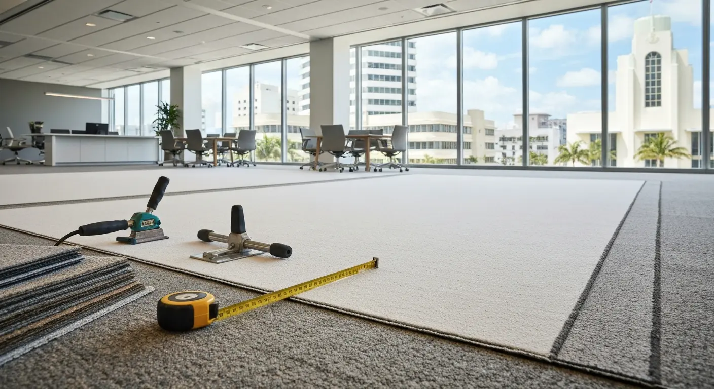 Commercial carpet installation