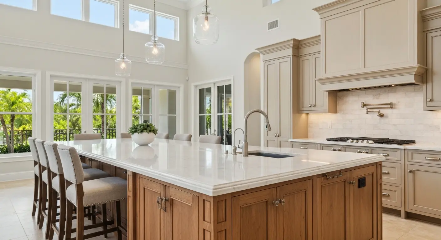 Kitchen island design in Palm Beach County