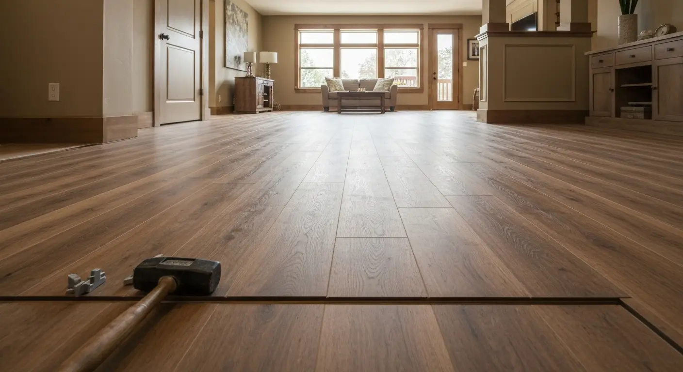 Living room laminate flooring