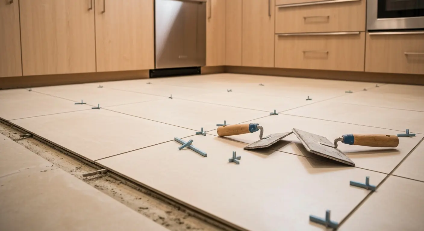 Tile flooring installation