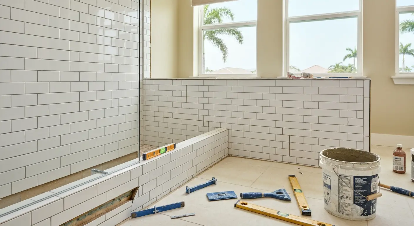Tile shower installation