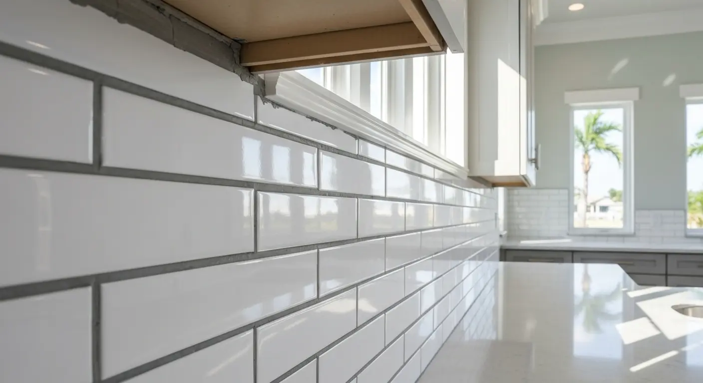 Subway tile backsplash