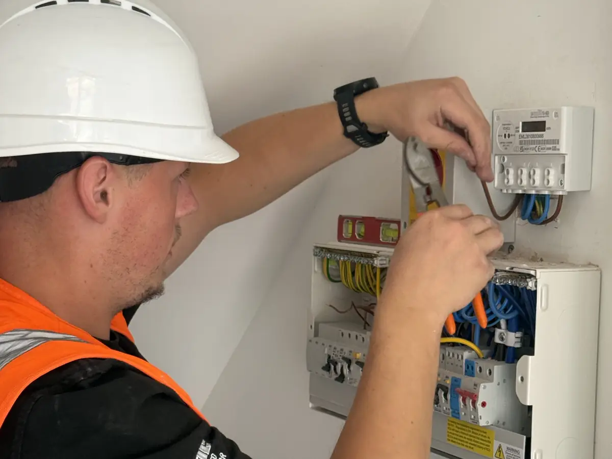 CT Electrical electrician installing a new consumer unit and meter in Kingswinford